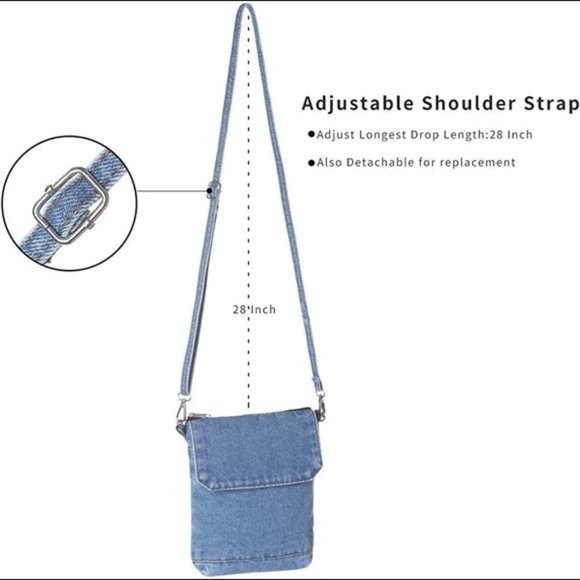 Denim Purse Blue Jean Purse Denim Crossbody Bags for Women - Picture 2 of 5